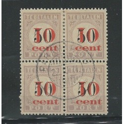 Suriname P16-I/P16-III in blok van 4 VFU/gebr CV 625 €