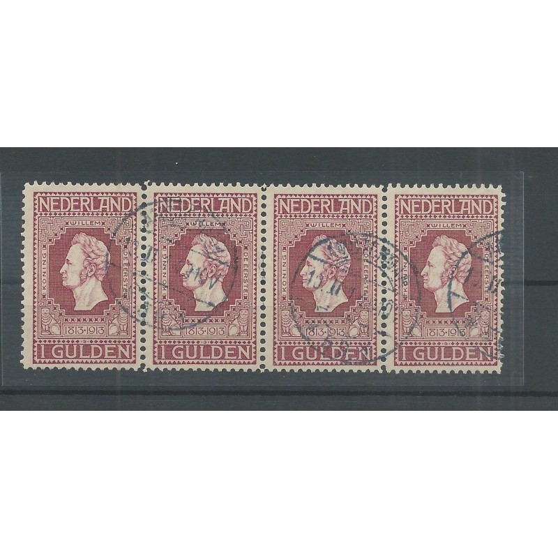 Nederland 98 Jubileum strip van 4 VFU/gebr CV 100++ € Nederland 98 Jubileum strip van 4 VFU/gebr CV 100++ €