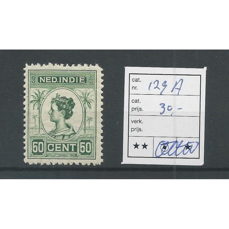 Ned. Indie 129A Wilhelmina MH/ongebr CV 7,5 € Ned. Indie 129A Wilhelmina MH/ongebr CV 7,5 €