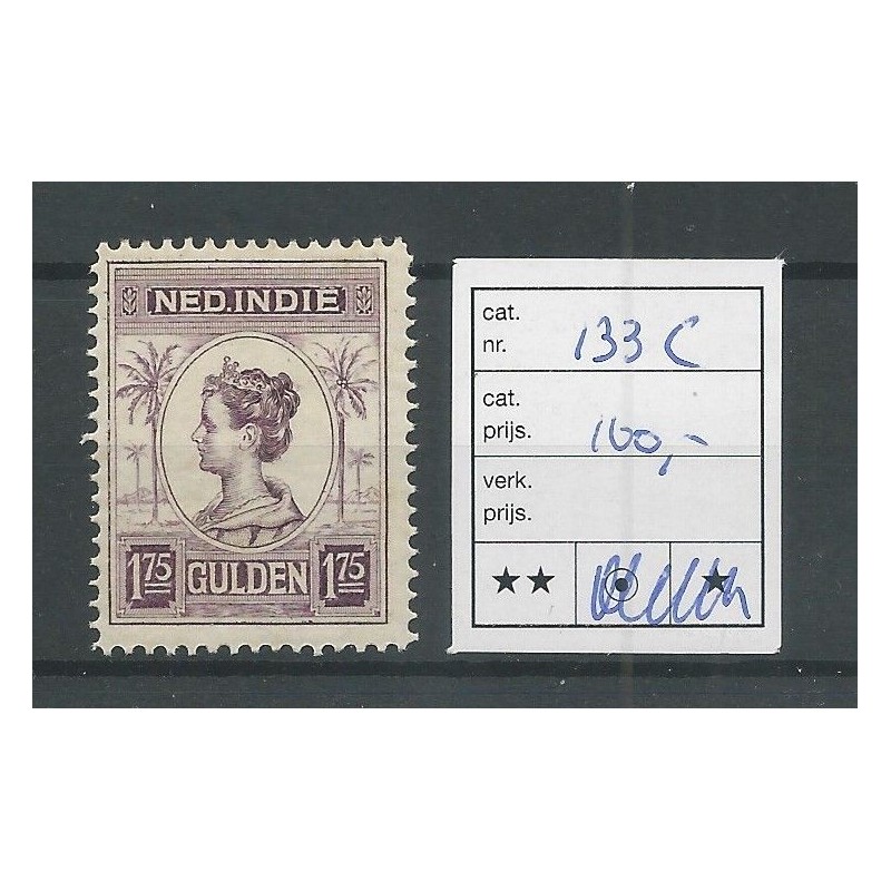 Ned. Indie 133C Wilhelmina MNH/postfris CV 100 € Ned. Indie 133C Wilhelmina MNH/postfris CV 100 €