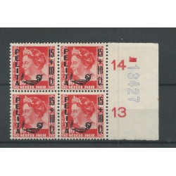 Ned. Indie  333 blokje 4 met velrandtekens MNH/postfris  CV 10+ €