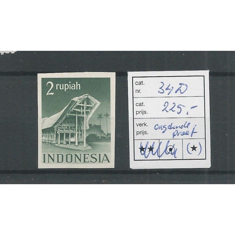 Ned. Indie 34D Gebouwen ONGETANDE PROEF MNH/postfris CV 225 € Ned. Indie 34D Gebouwen ONGETANDE PROEF MNH/postfris CV 225 €