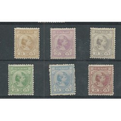 Suriname 23-30 Wilhelmina MH/ongebr  CV 150 €