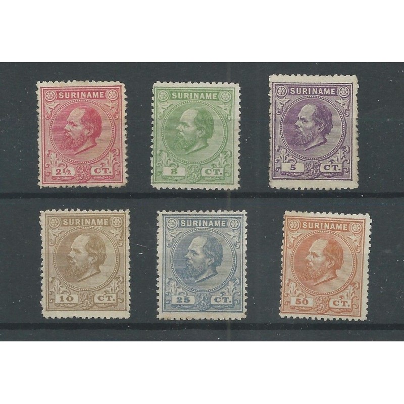Suriname 3A-13A Willem III MH/ongebr CV 520 € Suriname 3A-13A Willem III MH/ongebr CV 520 €
