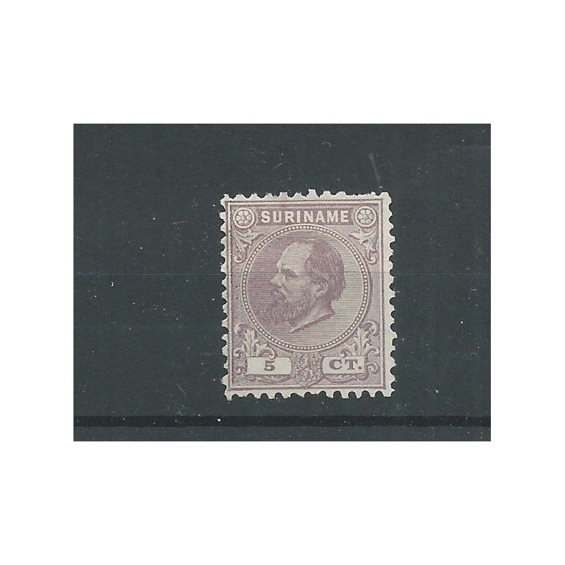 Suriname 5D Willem III 1873 MH/ongebr CV 35 € Suriname 5D Willem III 1873 MH/ongebr CV 35 €