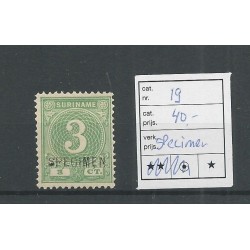 Suriname  19  Cijfer  SPECIMEN MNH/postfris  CV 40 €