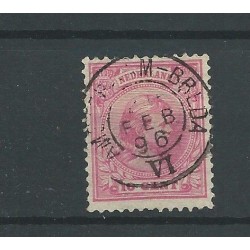 Nederland 37 met "ARNHEM-BREDA-VI 1896"  VFU/gebr  CV 11 €