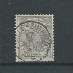 Nederland  38 met "ZWOLLE-ZUTPHEN E 1898" kleinrond VFU/gebr  CV 27,5+ €