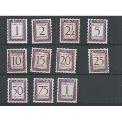 Suriname  P47-57  Port 1956  MH/ongebr  CV 19 €