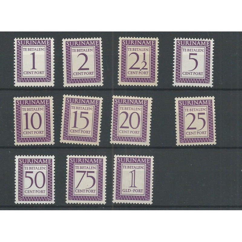 Suriname P47-57 Port 1956 MH/ongebr CV 19 € Suriname P47-57 Port 1956 MH/ongebr CV 19 €