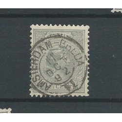 Nederland  38 met "AMSTERDAM-BREDA VI 1892" kleinrond VFU/gebr  CV 15 €
