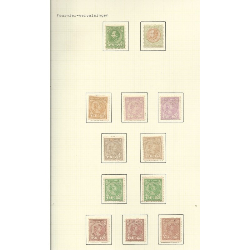 Suriname 12 FOURNIER-vervalsingen MH/ongebr CV ?? € Suriname 12 FOURNIER-vervalsingen MH/ongebr CV ?? €