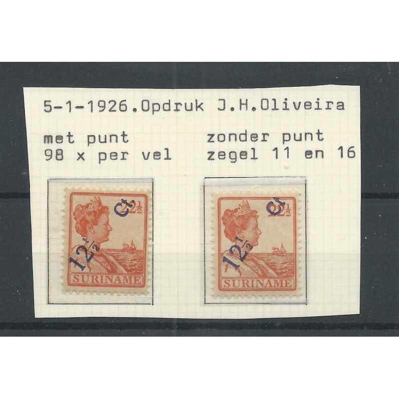 Suriname 115f en 115 Hulpzegel MH/ongebr CV 177,5 € Suriname 115f en 115 Hulpzegel MH/ongebr CV 177,5 €
