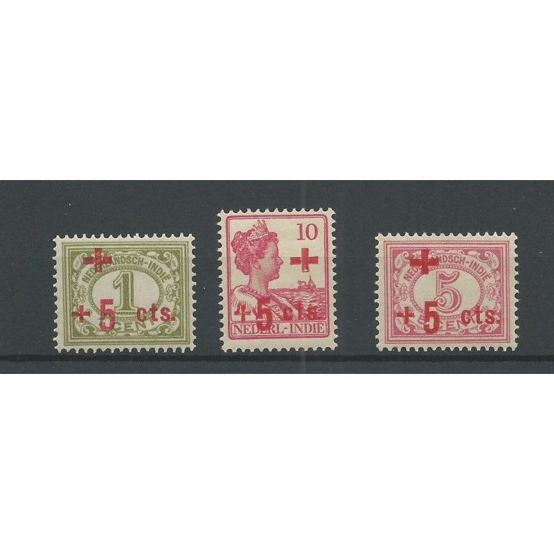 Ned. Indie 135-137 Rode Kruis MNH/postfris CV 60 € Ned. Indie 135-137 Rode Kruis MNH/postfris CV 60 €