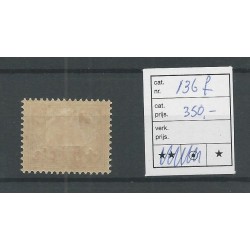 Ned. Indie  136f  Rode Kruis  MH/ongebrV  350 €  Certificaat !!