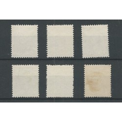Suriname 23-28 Wilhelmina  MH/ongebr  CV 150 €