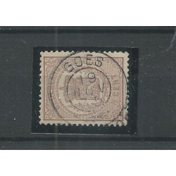 Nederland 13 met "GOES 1875" franco-takje  VFU/gebr  CV 12 €