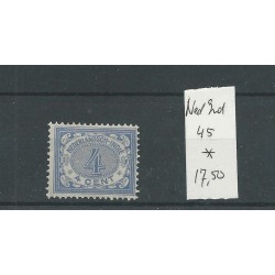 Ned. INDIE 45 Cijfer 4ct   MH/ongebr   CV 17,5 €