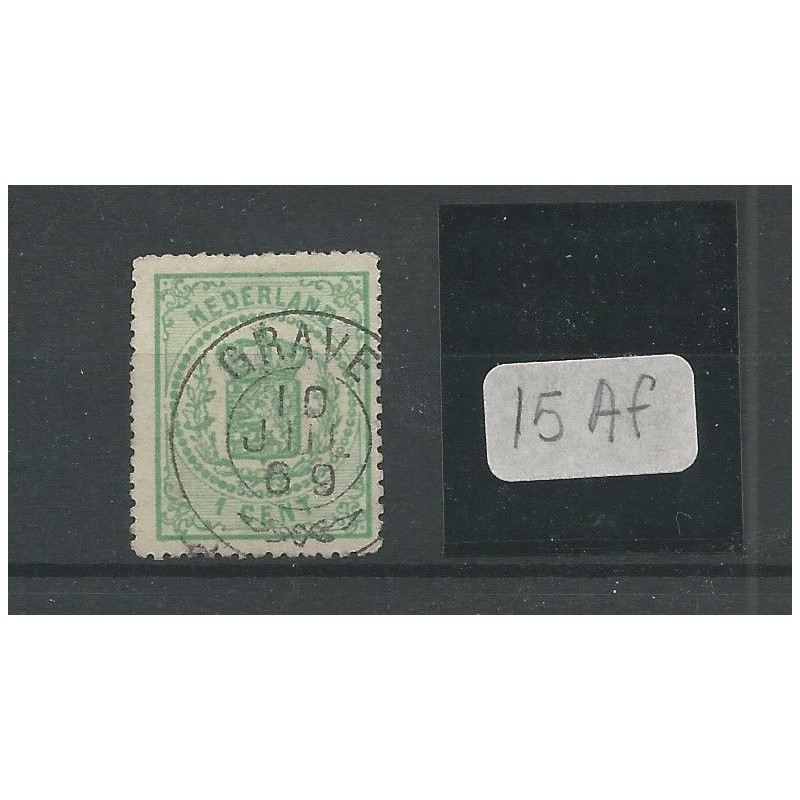 Nederland 15Af met "GRAVE 1869" francotakje VFU/gebr CV 240+ € Nederland 15Af met "GRAVE 1869" francotakje VFU/gebr CV 240+ €