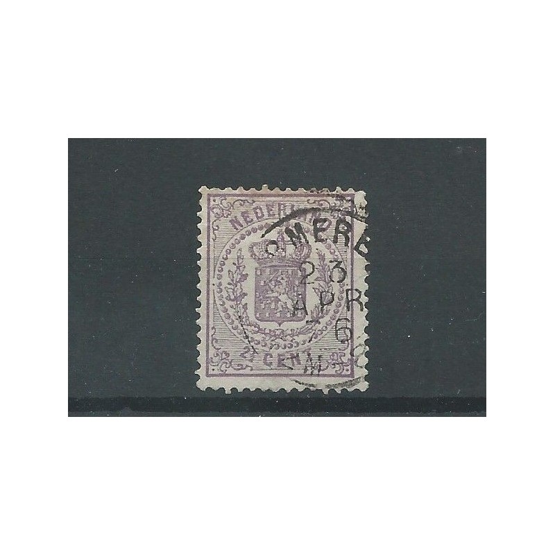 Nederland 18 met "PURMEREND 1876" tweeletter VFU/gebr CV 100+ € Nederland 18 met "PURMEREND 1876" tweeletter VFU/gebr CV 100+ €