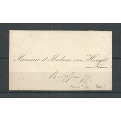 Nederland  15 met "UTRECHT 1877" tweeletter op kaartje VFU/gebr  CV 10+++ €