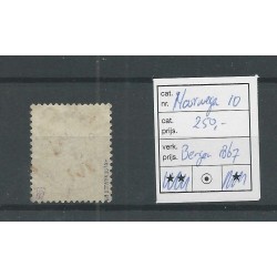 Noorwegen 10 Wappen met BERGEN 1867  VFU/gebr CV 250 €