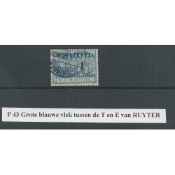 Nederland P43 met "BLAUWE VLEK" tussen T en E VFU/gebr CV 85++ €