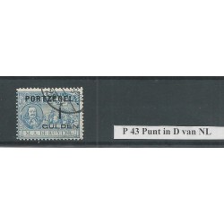 Nederland P43 met "Witte Punt " in de D   VFU/gebr CV 85++ €