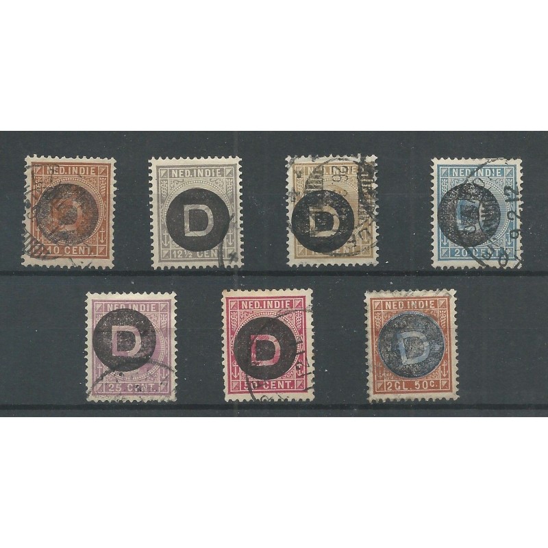 Ned. Indie D1-D7 Dienst 1911 VFU/gebr CV 120 € Ned. Indie D1-D7 Dienst 1911 VFU/gebr CV 120 €