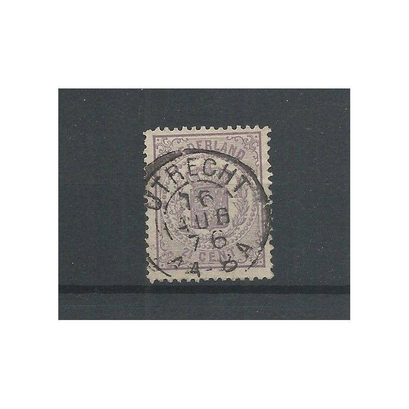 Nederland 18 met "UTRECHT 1876" tweee-letter VFU/gebr CV 85 € Nederland 18 met "UTRECHT 1876" tweee-letter VFU/gebr CV 85 €