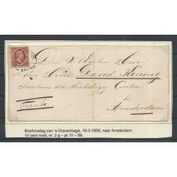 Nederland 2g  plt IV-89 op briefomslag GRAVENHAGE-Amsterdam   CV 150 €