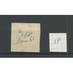 Nederland 1p plt V   groen-blauw VFU/gebr  CV 160 €