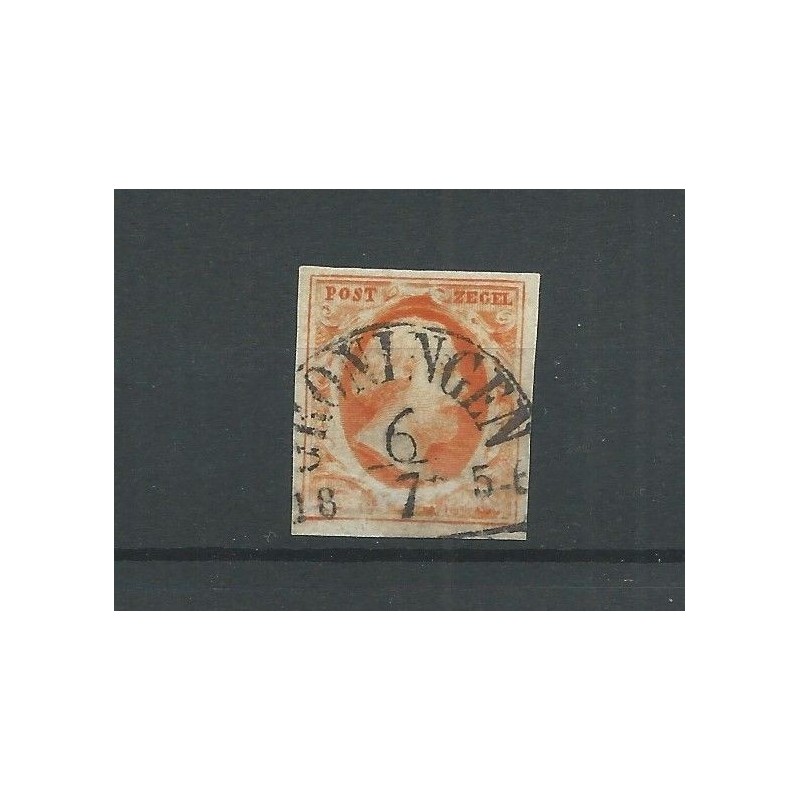 Nederland 3b plt I "GRONINGEN 1854" VFU/gebr CV 225+ € Nederland 3b plt I "GRONINGEN 1854" VFU/gebr CV 225+ €