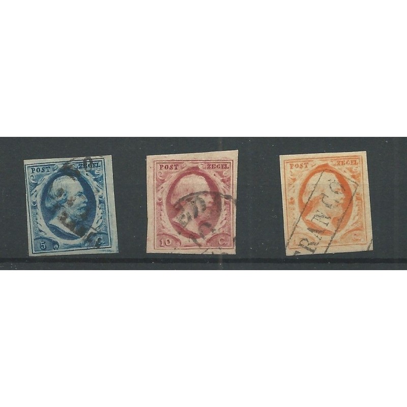 Nederland 1-3 Willem III 1852 VFU/gebr CV 250 € Nederland 1-3 Willem III 1852 VFU/gebr CV 250 €
