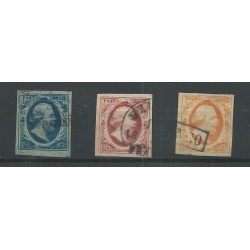 Nederland 1-3 Willem III 1852   VFU/gebr  CV 250 €