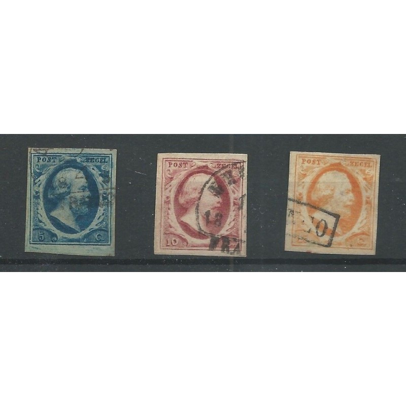 Nederland 1-3 Willem III 1852 VFU/gebr CV 250 € Nederland 1-3 Willem III 1852 VFU/gebr CV 250 €