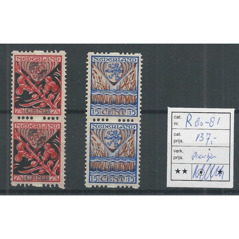 Nederland R80-81paartje Roltanding Kind 1927 MNH/postfris CV 137 € Nederland R80-81paartje Roltanding Kind 1927 MNH/postfris CV 137 €