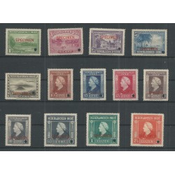 Ned. Indie  304-311 SPECIMEN en PERFORATIEGAT  MNH/postfris  CV ??? €