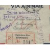 Suriname LP27-28 Rode Kruis op R-Brief Curacao en terug Suriname VFU/gebr  CV 100+ €