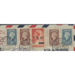 Suriname LP27-28 Rode Kruis op R-Brief Curacao en terug Suriname VFU/gebr  CV 100+ €
