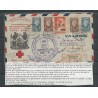 Suriname LP27-28 Rode Kruis op R-Brief Curacao en terug Suriname VFU/gebr  CV 100+ €