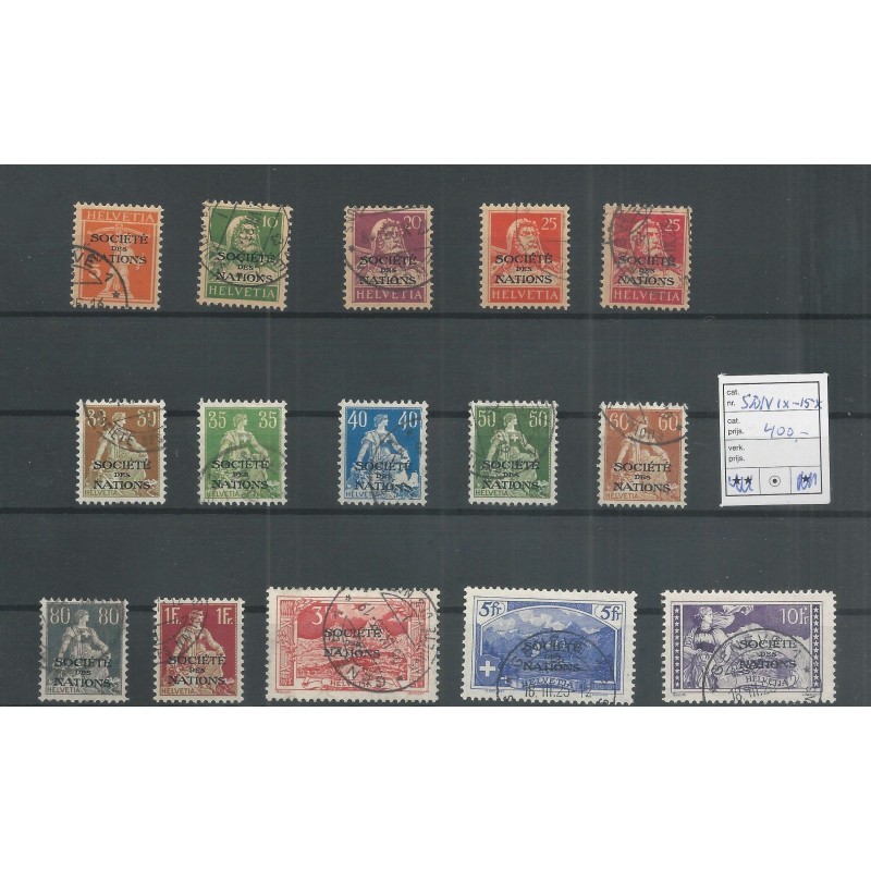 Zwitserland 1x-15x SDN 1922 VFU/gebr CV 400 € Zwitserland 1x-15x SDN 1922 VFU/gebr CV 400 €
