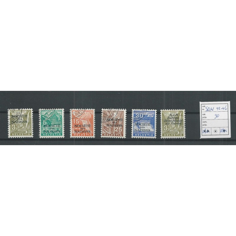 Zwitserland 42-46 SDN 1934 VFU/gebr CV 30 € Zwitserland 42-46 SDN 1934 VFU/gebr CV 30 €