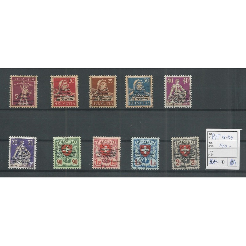 Zwitserland 15-24 BIT 1924 VFU/gebr CV 140 € Zwitserland 15-24 BIT 1924 VFU/gebr CV 140 €