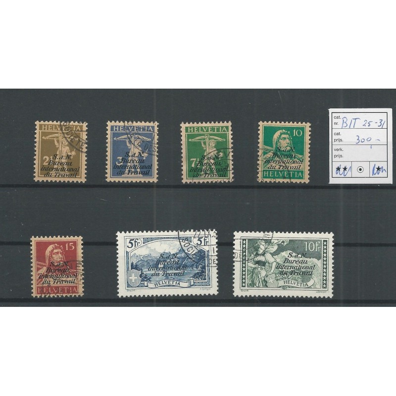 Zwitserland 25-31 BIT 1927 VFU/gebr CV 300 € Zwitserland 25-31 BIT 1927 VFU/gebr CV 300 €