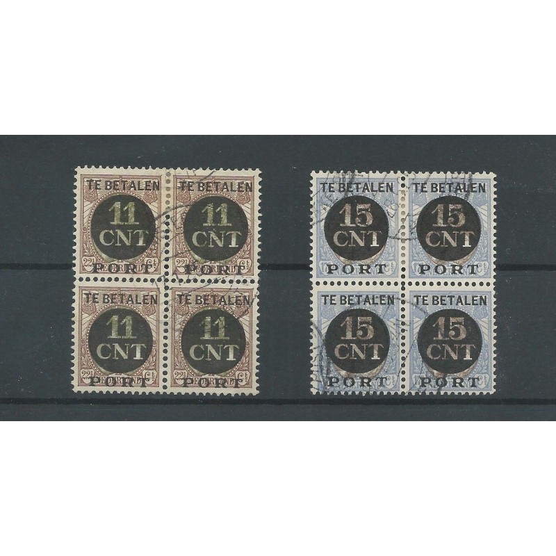 Nederland PV1-2 Blokken van 4 VFU/gebr CV 260 € Nederland PV1-2 Blokken van 4 VFU/gebr CV 260 €