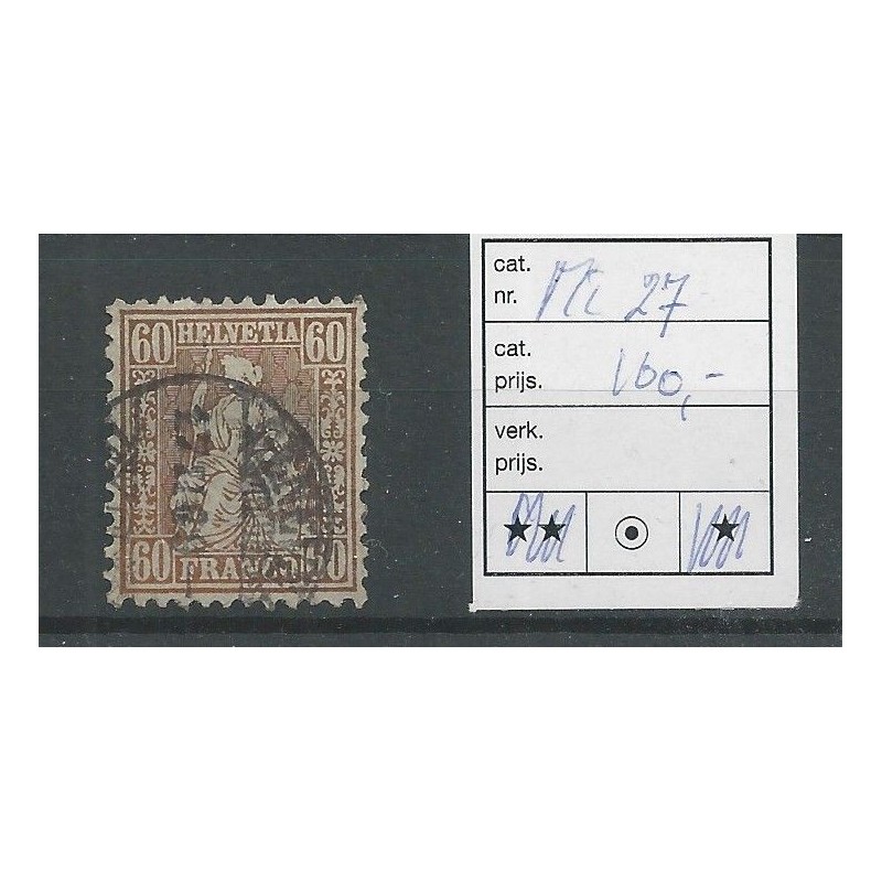 Zwitserland 27 Sitzende Helvetia 60ct VFU/gebr CV 170 € Zwitserland 27 Sitzende Helvetia 60ct VFU/gebr CV 170 €