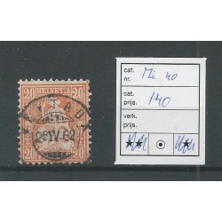 Zwitserland  40 Sitzende Helvetia 20ct VFU/gebr   CV 140 €