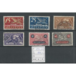 Zwitserland 179-184 Luchtpost  VFU/gebr   CV 170 €