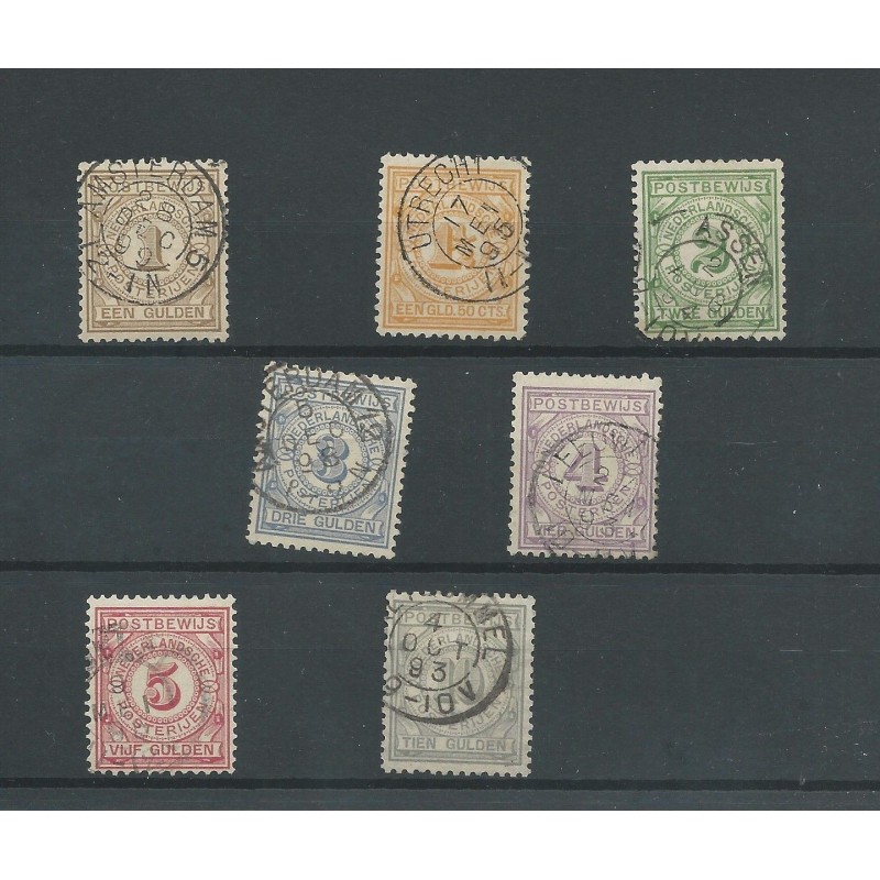 Nederland PW1-7 Postbewijs VFU/gebr CV 470 € stempels! Nederland PW1-7 Postbewijs VFU/gebr CV 470 € stempels!